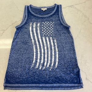 Women’s Blue Tank with Flag by Cupio Size Large